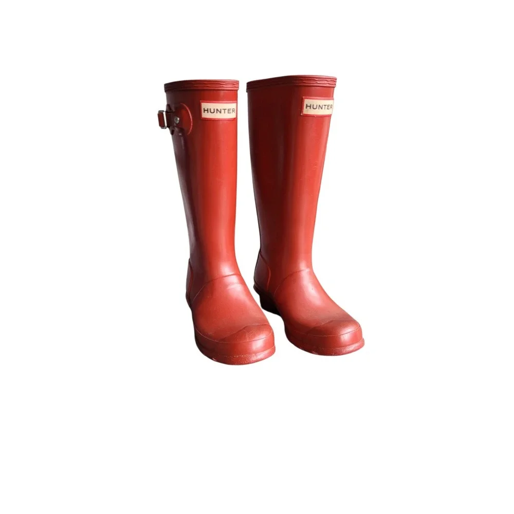 HUNTER Original Red Rain Pull On Boots UK 13 US 1B/2G Unisex